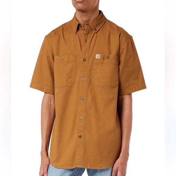 Carhartt Relaxed Fit Button Down Shirt Men's Large Workwear Long Sleeve - Picture 1 of 7